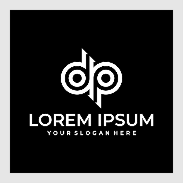 D.P.のロゴ。頭文字 DP ロゴタイプ。会社とビジネスのシンプルなコンセプト。