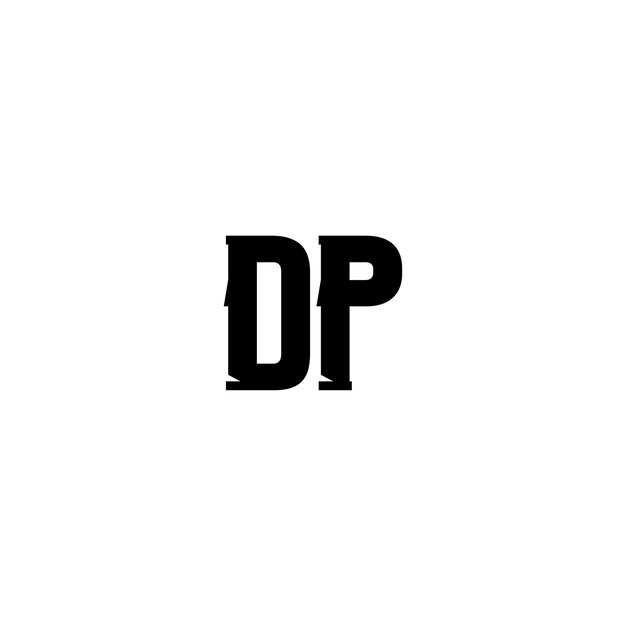Вектор Дп монограмма дизайн логотипа буква текст имя символ монохромный логотип алфавит характер простой логотип