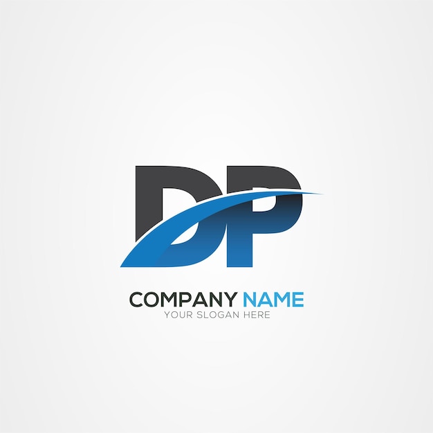 DP of PD Letter Logo Design met een Creative Cut Creatief logo ontwerp