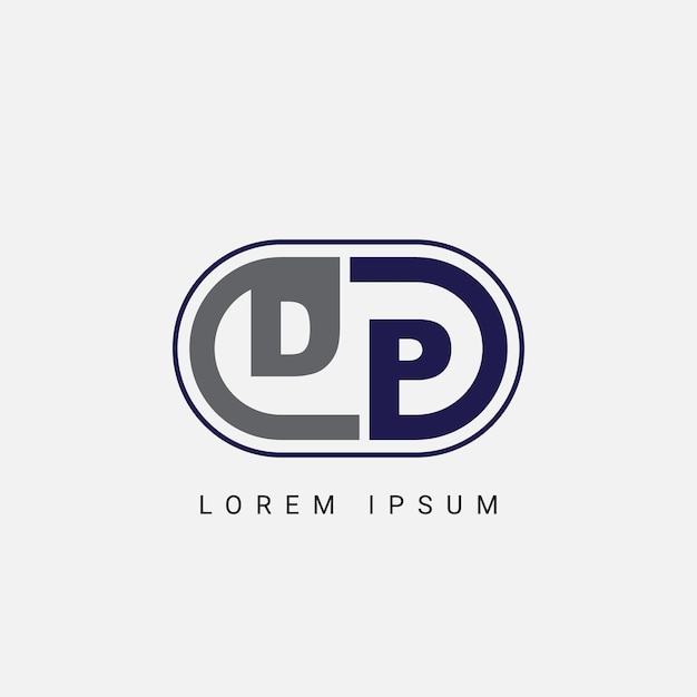 DP or PD Letter Logo Design with a Creative Cut Letter Initial Logo Design