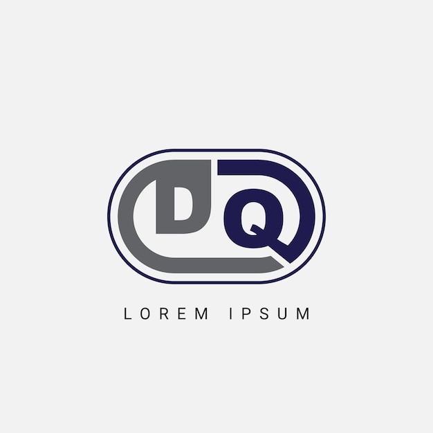 Progettazione del logo delle lettere dq o qd con un design iniziale delle lettere creative cut