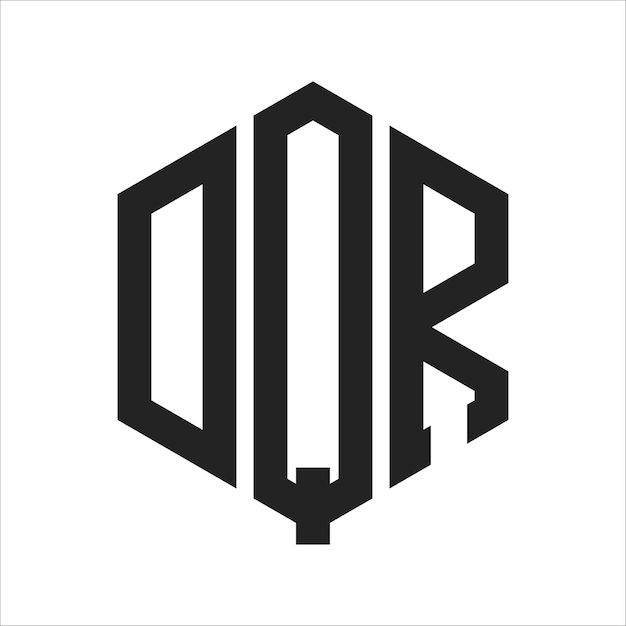 DQR Logo Design Initial Letter DQR Monogram Logo using Hexagon shape