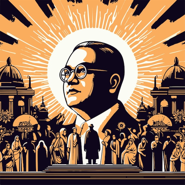 Vector dr. ambedkar jayanti illustratie