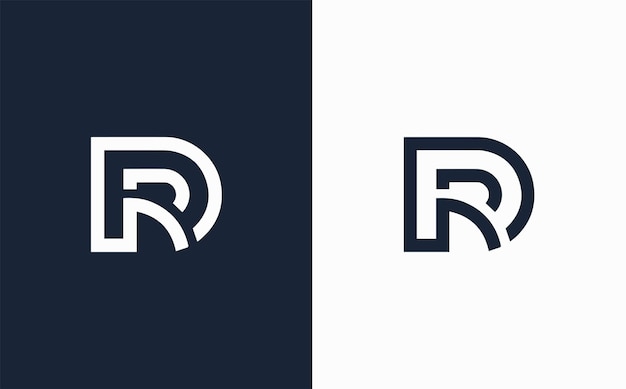 DR elegant creative and modern vector logo design in blue and white color