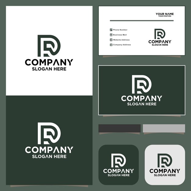 DR initial letter logo design template