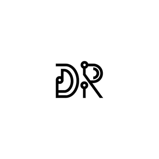 Vector dr monogram logo design letter text name symbol monochrome logotype alphabet character simple logo