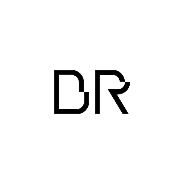 DR monogram logo ontwerp letter tekst naam symbool monochroom logo alfabet karakter eenvoudig logo