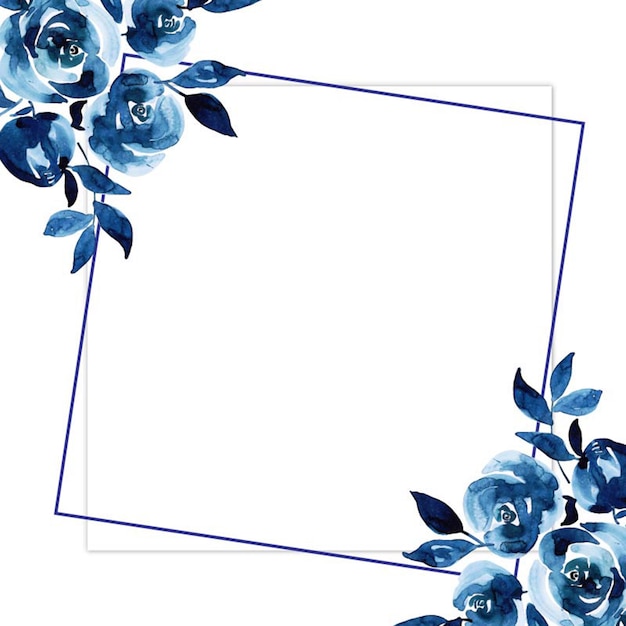 Vector draad aquarel floralen frames