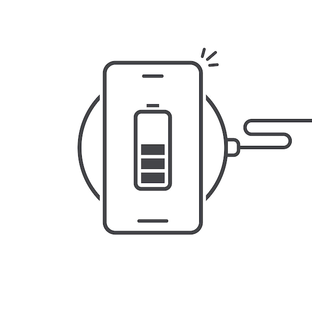 Draadloos opladerpad voor lijntekeningen van mobiele telefoons of mobiel inductief opladen