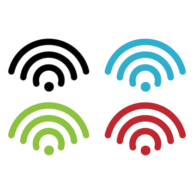 Draadloze en wifi-pictogrammen Draadloos netwerksymbool wifi-pictogram Draadloos en wifi-vector