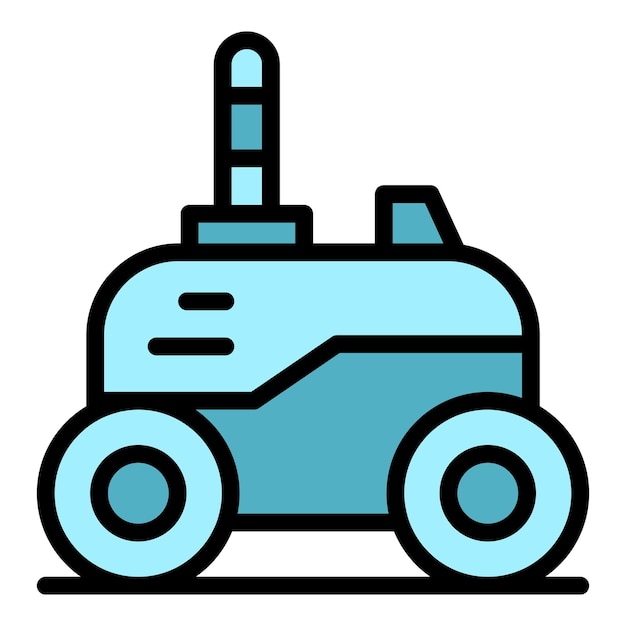 Draadloze robot auto icoon contour vector Leuk speelgoed Ai android kleur vlak
