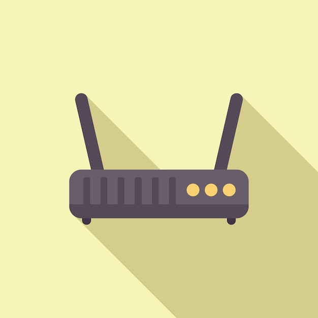 Draadloze router die een internetverbinding biedt met een lange schaduw
