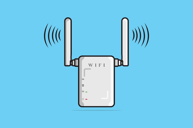 Draadloze Wi-Fi Router Device vector illustratie Technologie object icoon concept