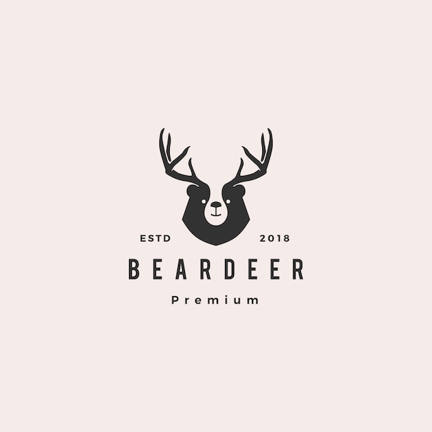 Draag herten logo hipster retro vintage voor branding of merchandise en t-shirt design