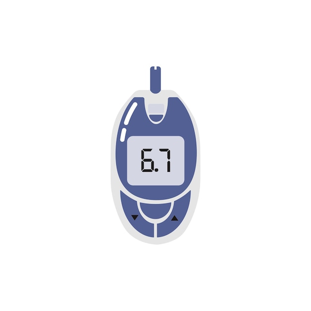 Vector draagbare glucometer vectorillustratie medische apparatuur voor diabetescontrole