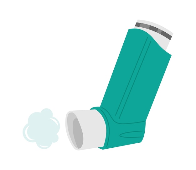 Draagbare inhalator plat pictogram Behandeling van astmasymptomen