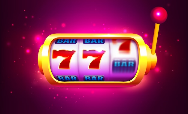 Draai en win slotmachine met pictogrammen. Online casinobanner