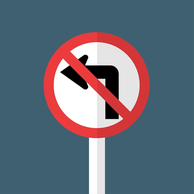 Draai niet naar links bij verkeersborden.