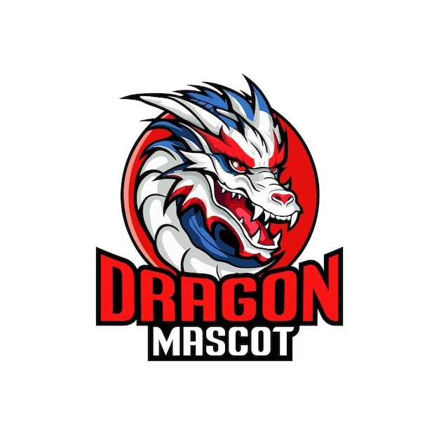 Draak Mascot Logo Ontwerp Draak Vector Illustratie