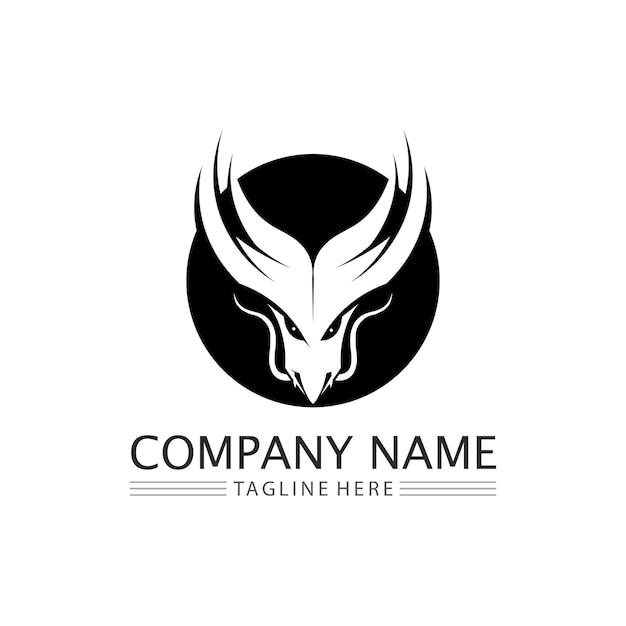 Draak ontwerp logo vector pictogram illustratie ontwerp logo sjabloon fantasie dieren