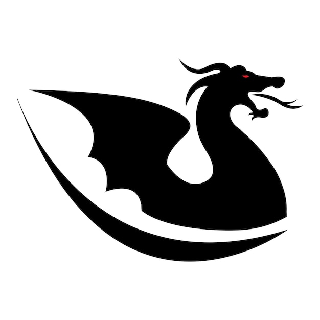 Draak pictogram logo vector ontwerpsjabloon