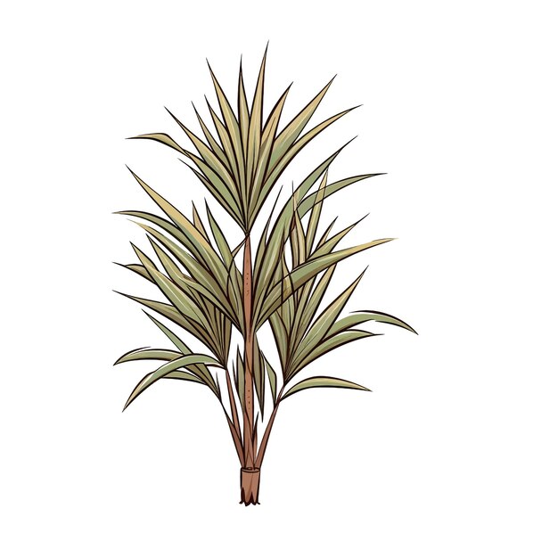 Vector dracaena marginata vector clipart white background