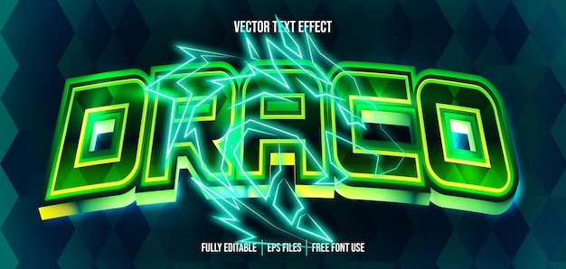 Vector draco 3d editable text effect