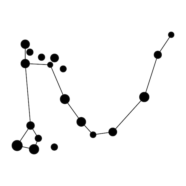 Draco constellation map Vector illustration