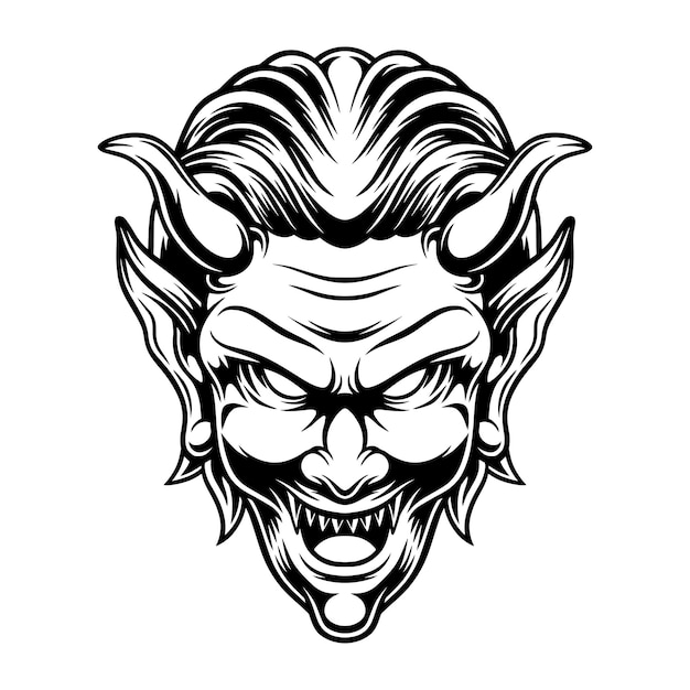 Dracula face is scary mascot illustration