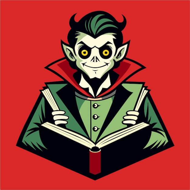 Dracula frankenstein zombie monster vampiric hand drawn cartoon character sticker icon concept