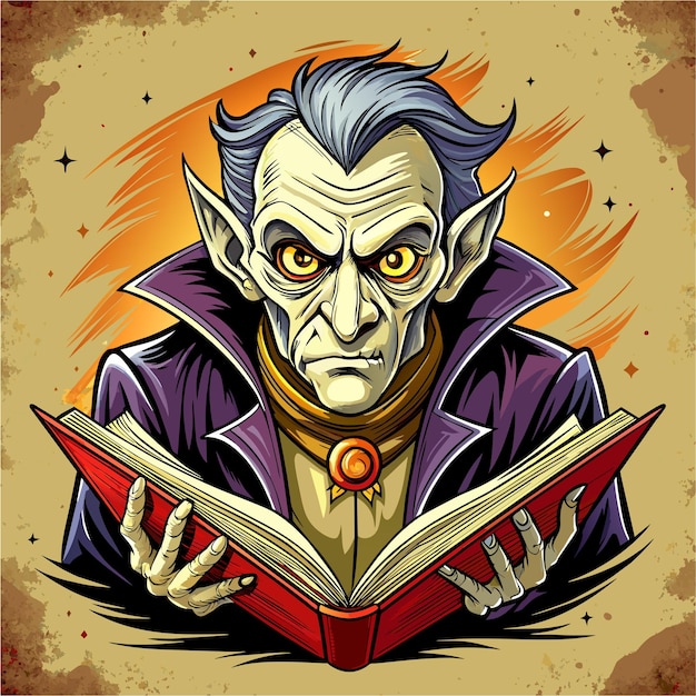 Vector dracula frankenstein zombie monster vampiric hand drawn cartoon character sticker icon concept