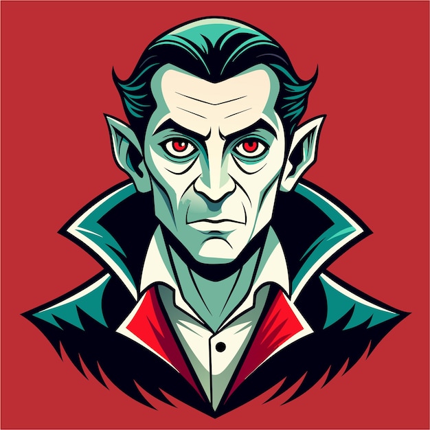 Dracula frankenstein zombie monster vampiric hand drawn cartoon character sticker icon concept