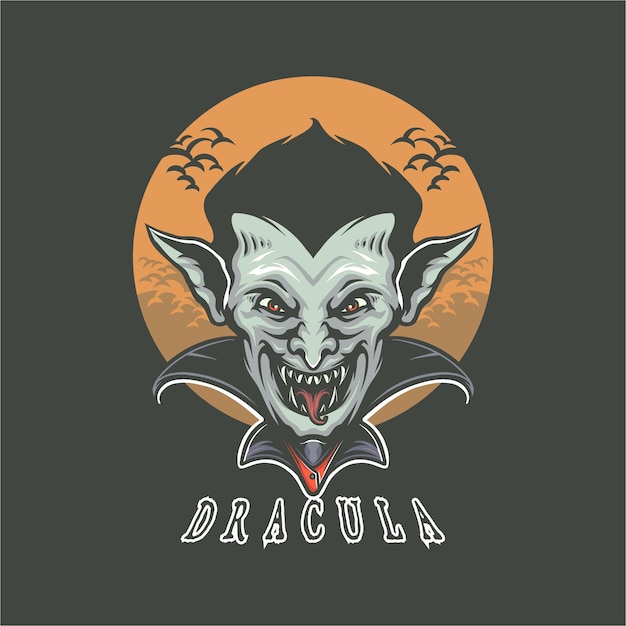 dracula hoofd vectorillustratie