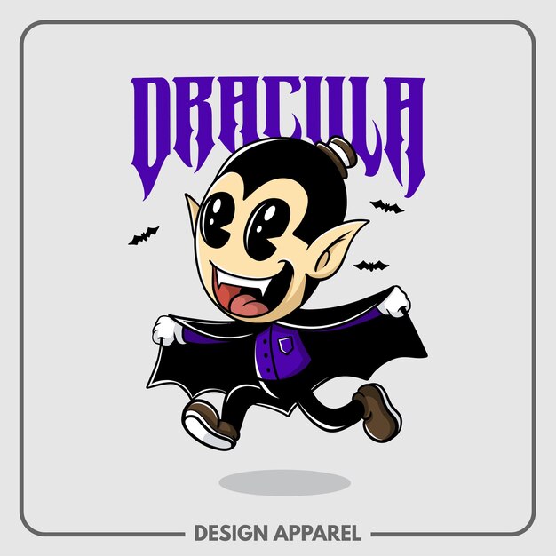 Вектор Иллюстрация dracula t-shirt и дизайн печати одежды