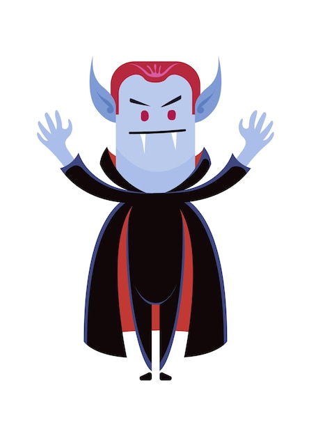 Dracula vampier griezelig eng spook Halloween vector cartoon illustratie karakter kostuum fantasie