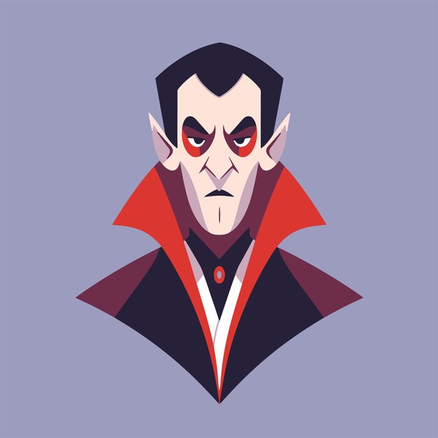 Vector dracula vampier platte vector illustratie 4