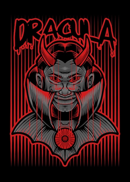 Dracula or Vampire Vector in Japanese Illustration Style Isolated