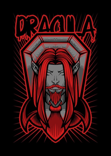 Dracula or Vampire Vector in Japanese Illustration Style Isolated