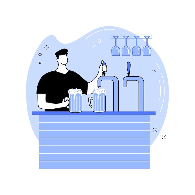 Vector draft beer isolated cartoon vector illustrations