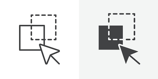 Drag-and-drop icoon Outline vector teken