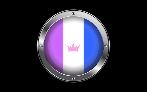 Drag lgbt pride flag 3d badge vector image
