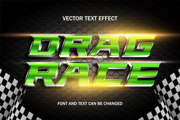 Drag race auto lettertype typografie belettering 3D bewerkbare teksteffect lettertype stijl sjabloon achtergrond