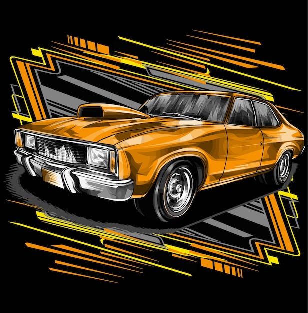 Vector drag race illustratie geïsoleerd op zwarte achtergrond voor poster tshirt grafisch ontwerp business el