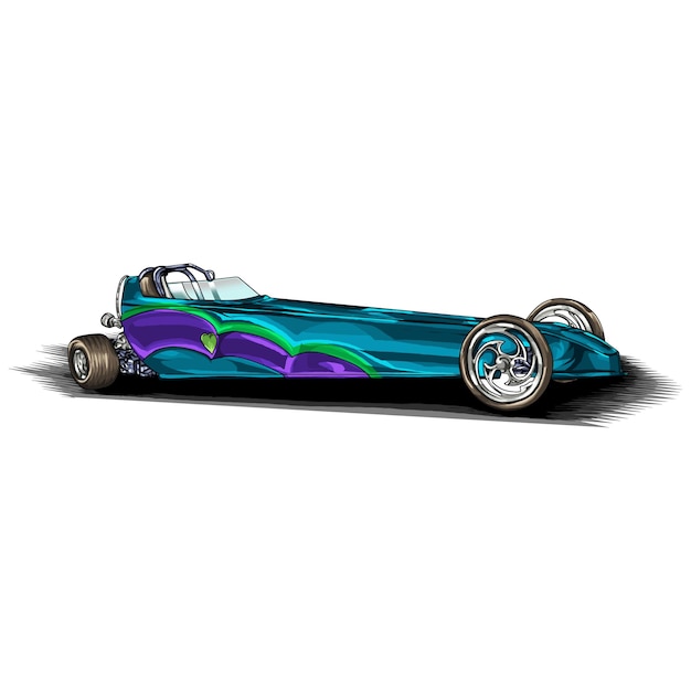 drag race isolated on white background for poster, t shirt print, business element, social media content, blog, sticker, vlog, and card. vector illustration.