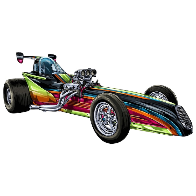 Drag race isolated on white background for poster, t shirt print, business element, social media content, blog, sticker, vlog, and card. vector illustration.