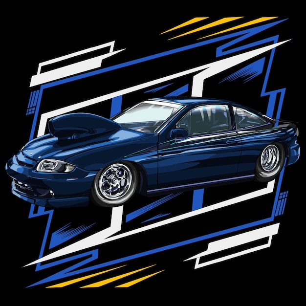 drag racing car on black background for poster, t-shirt print, business element, social media.