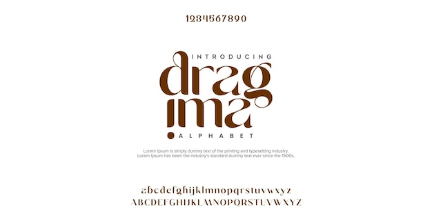 Vector dragima abstracte mode lettertype alfabet minimale moderne stedelijke lettertypen voor logo merk enz