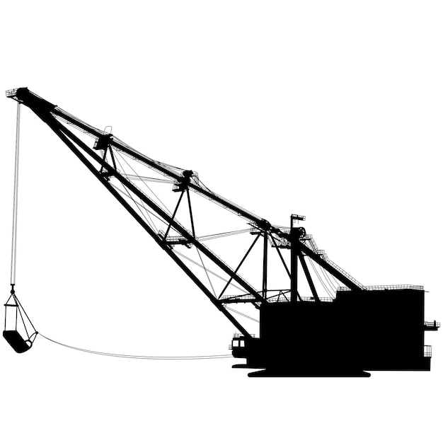 Dragline lopende graafmachine met een pollepel vector illustratie