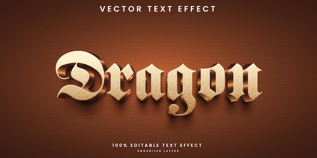 Vector dragon 3d-teksteffect