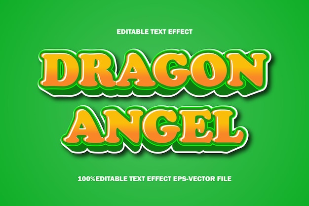 Dragon Angel Editable Text Effect 3D Emboss Gradient Style
